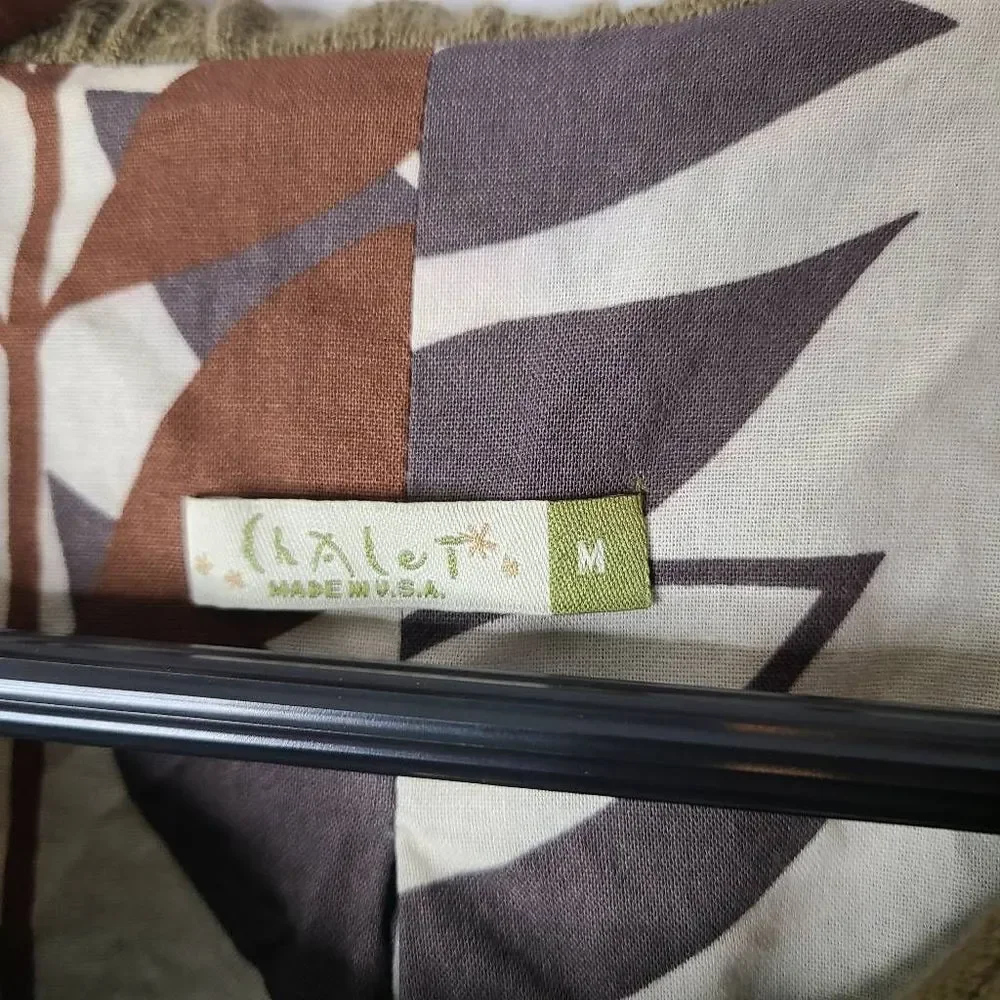 Chalet Womens Olive‎ Green Coat Size Medium Made in USA